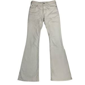 Pilcro The Icon Cream Winter White Mid Rise Flare Leg Jeans 31” Inseam Size 25